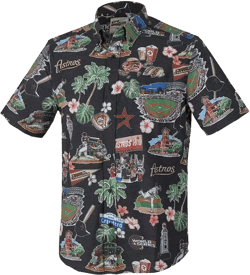 Men's Black Houston Astros Scenic Tri-Blend Button-Down Shirt