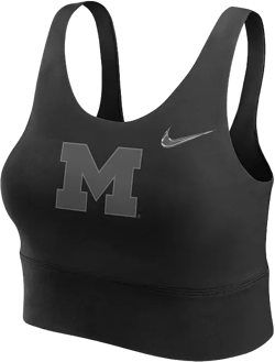 Women's Black Michigan Wolverines Performance Longline Sports Bra