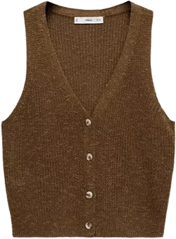 Women's Buttoned Chunky Knit Sweater Vest