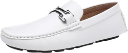 DECARSDZ Men's Casual Penny Loafers Moccasins Slip-Ons Driving & Boat Shoes 10.5 White