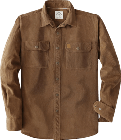 Dubinik® Corduroy Shirt Men Corduroy Jacket Men Long Sleeve Casual Work Vintage Regular Fit Mens Snap Button Shirt Large Brown
