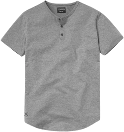 CUTS AO Henley Curve Hem T-Shirt