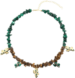 cactus-pendant malachite necklace