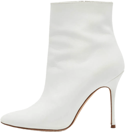 pre-owned 100mm leather ankle boots