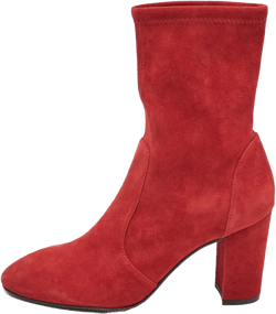 pre-owned block-heel suede boots