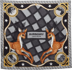 deer-print grid scarf