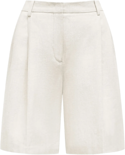 pleated linen shorts
