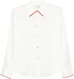 collar-detail silk shirt