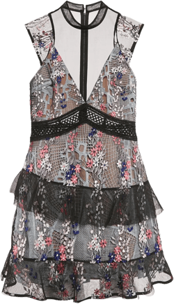 floral-embroidered midi dress