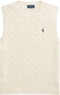 cable-knit sleeveless vest