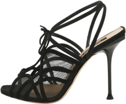 Pre-owned mesh-lace sandals