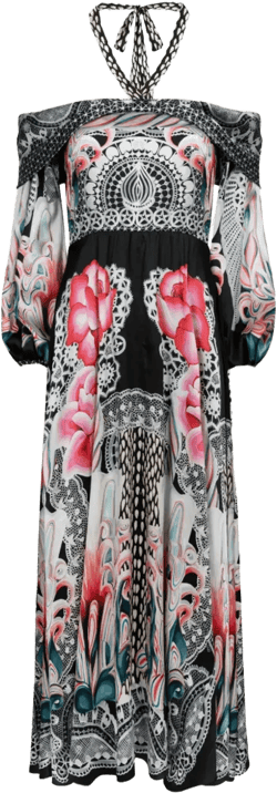 Cici floral-print halter midi dress