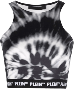 tie dye-print cropped top