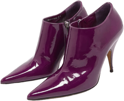 105mm patent leather pointed-toe ankle boots