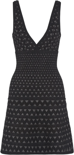 geometric knit pattern minidress