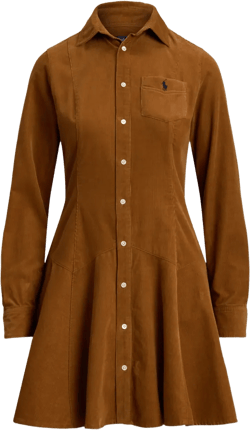 corduroy collared shirt dress
