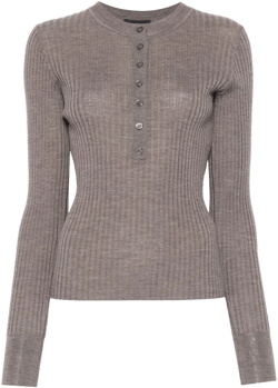 ribbed long-sleeve top