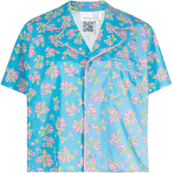 floral-print short-sleeved shirt