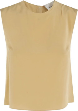 draped sleeveless top