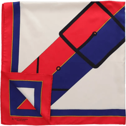 belt buckle-print silk scarf