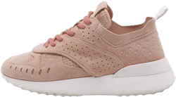 pre-owned suede perforated sneakers