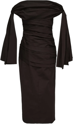 ruched off-shoulder dress