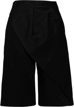 pleated cotton shorts