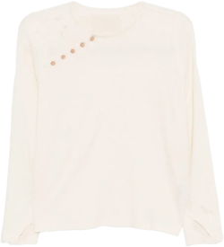 slanted collar cotton top