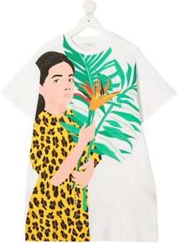 graphic-print T-shirt dress