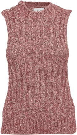 pre-owned crystal-button ribbed vest