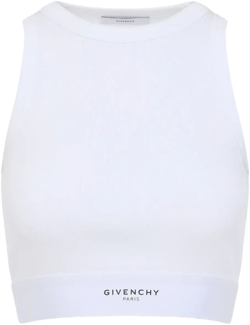 ribbed logo-band top