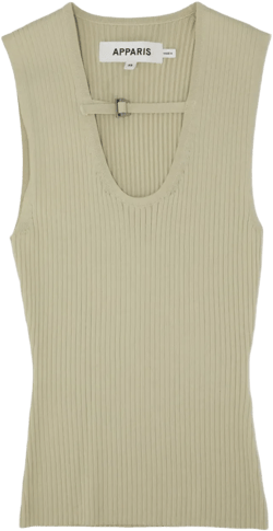 buckle-detail ribbed tank