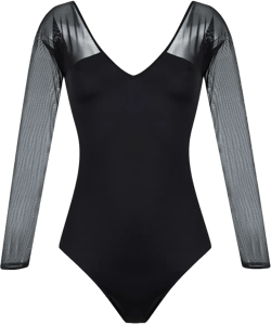 v-neck tulle panel Michelle swimsuit