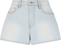 washed denim shorts