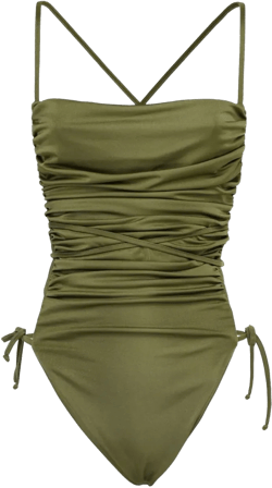 ruched cross-back swimsuit