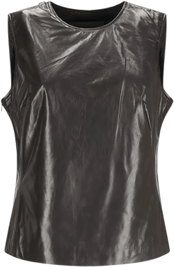 leather sleeveless top