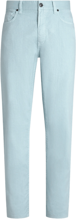 ZEGNA Roccia Slim Fit Linen & Cotton Stretch Twill Jeans