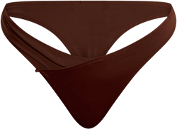Espresso Cross Front Tanga Bikini Bottom