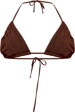  Espresso Ruched Cup Triangle Bikini Top