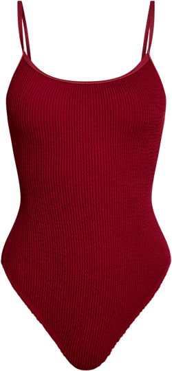 Burgundy Crinkle Strappy Swimsuit