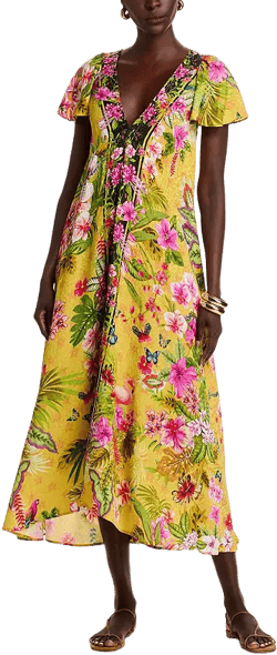Johnny Was Eva Flutter Sleeve Dress