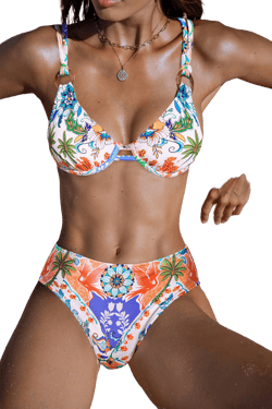 Island Mosaic Ornate Bikini Set - M