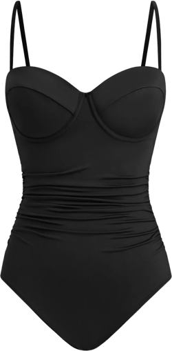 Siren's Call Black Slim & Sculpt One-Piece Swimsuit - XS