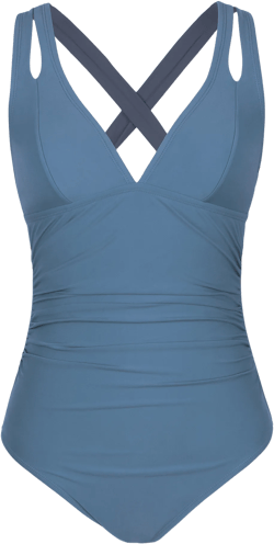 Plunge Cross Tie Back One Piece Swimsuit - S