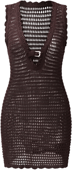 Off-the-Grid Brown Cover-Up Mini Dress - XS