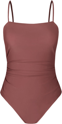 Sandy Shirred Strappy Cutout Long Torso One Piece Swimsuit - 4-6