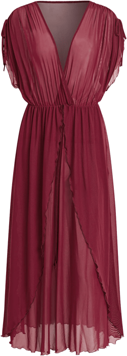 Girls Night Red Cover-Up Midi Dress - S