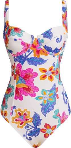 Boho Floral Underwire Slim & Sculpt One-Piece Swimsuit - XL