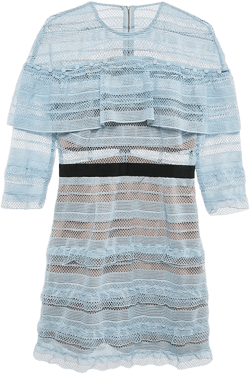 lace frill mini dress