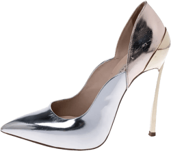 110mm metallic leather pumps